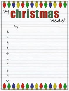 christmas list printable