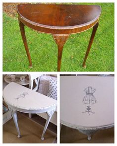 32 Best Half Moon Table Images Furniture Makeover Upcycled Shabby Chic Console Half Moon Table