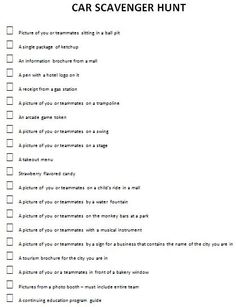Bad Scavenger Hunt List I Hope You Guys Help Me Out Car Scavenger Hunt