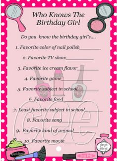 spa party birthday game spa party game for girl spa theme birthday