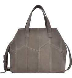 Taupe ANTIK KRAFT Zip-Top Studded Tote w//Cell Pocket Strap