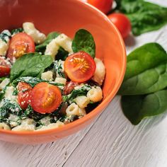 Salade De Pates Aux Tomates Cerises Epinards Et Ricotta Recette Salade De Pates Tomates Cerises Recette Epinards