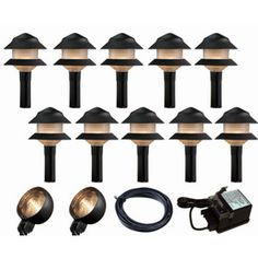 Allen Roth 8 Pack Black Solar Ed Led Path Lights From Lowes Portfolio 12 Light Black Low Voltage Path Kit 69 88