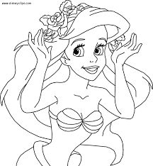 Beautiful Disney Princess Coloring Page Of Little Mermaid Ariel