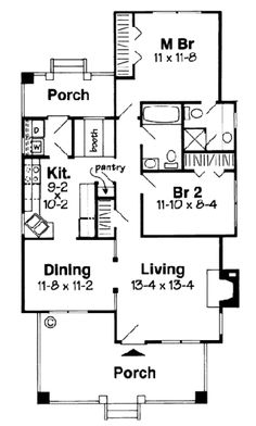 Home Plans HOMEPW74380 - 1,200 Square Feet, 2 Bedroom 2 Bathroom ... Home Plans HOMEPW74380 - 1,200 Square Feet, 2 Bedroom 2 Bathroom ...