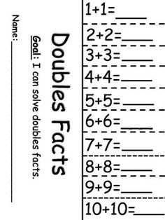 doubles plus one worksheet printable worksheets doubles fact foldable freebie this product includes pages for easy differentiation the first page includes all doubles addition fact