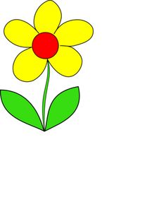 Cartoon Flowers Clip Art | Simple Flower clip art - vector clip art
