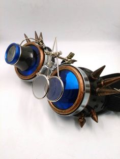 Gold ACE SELECT Novelty Steampunk Goggles Punk Glasses with Black Lens and Adjustable Band Retro Glasses for Cosplay