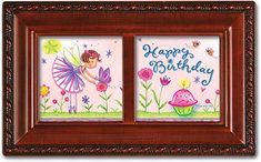 Cottage Garden Baby Girl Fill World with Love Distressed Pink Petite Music Box Plays Jesus Loves Me