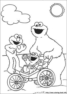 Funny Cookie Monster With Cycle