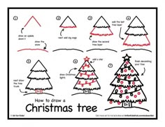 learn to draw a christmas tree for christmas activity book leave