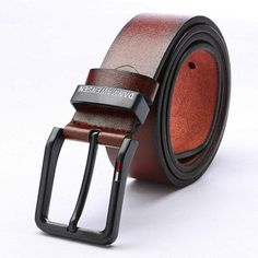 HuoGuo Famous Brand Mens Belts Luxury Pin Buckle Genuine Leather Handmade Belt Buckles For Men Masculino Four Colors