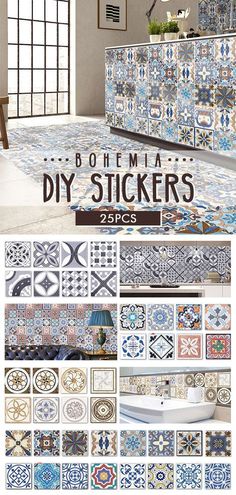 i love Bohemia in my home #home deco#DIY #sticker#fall you can buy it by visit bottom:) Specifications: Material: PVC Pattern: #1, #2, #3, #4, #5 Size: (L)X(W) 5mX20cm /196.85''X7.87''(appr.) 20cmx 20cm every porcelain plate ~~CLICK Visit button to get it ~ Walls, Painted Furniture, Decoration, Décor