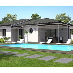 Atelier d\'Architecture Scénario - Maison cocon en C de plain pied ... Atelier d\'Architecture Scénario - Maison cocon en C de plain pied ...