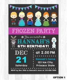 frozen birthday invitation printable frozen invitation girls