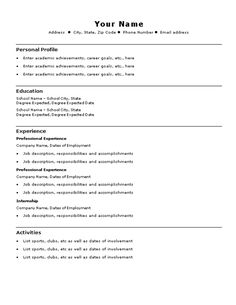 easy resume outline