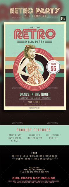 Retro Flyer Print templates, Flyer template and Flyer printing - retro flyer template Retro Flyer Print templates, Flyer template and Flyer printing - retro flyer template