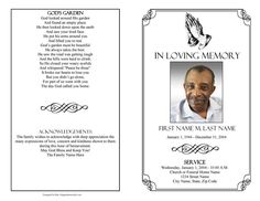 10 best funeral programs images funeral order of service funeral memorial pamphlet template free