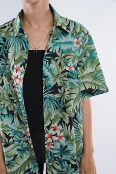 Funky Hawaii Camicia HIBISCUS NERO B-Ware