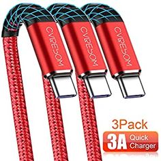 LG V30 V20 G7 G6 G5 Google Pixel Compatible with Samsung Galaxy S10//S10+//S10e S9//S9+ Note10 9 8 S8 S8 Plus USB Type C Cable 10ft TR-Tech USB C Cable 5 Pack USB 2.0 Nylon Braided USB-C Charger Cord