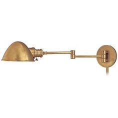 newport aged brass plug in swing arm wall light lampsplus com