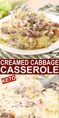 A creamed cabbage and ground beef with bacon low carb casserole recipe. It's the perfect comfort food for keto meals. #casseroles #ketocasseroles #comfortfood A creamed cabbage and ground beef with bacon low carb casserole recipe. It's the perfect comfort food for keto meals. #casseroles #ketocasseroles #comfortfood