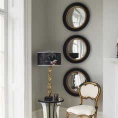 Circle Mirror Set Kirkland S I Like This Arrangment Of Mirrors Mm 3 Round Mirrors Wall Mirror With Shelf Small Contemporary