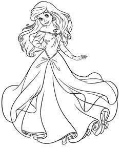 Beauty Princess Coloring Pages For Kids Printable Free