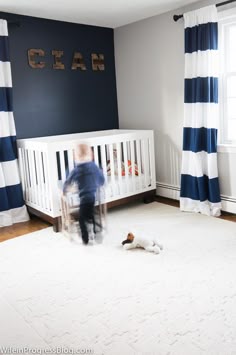 223 Best Navy Nursery Images In 2019 Bedrooms Home Decor Kids Room Navy And Gray Nursery An Accent Wall With Naval By Sherwin Williams Nurseryblue Ideasnursery