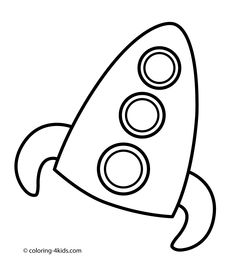 Simple Rocket Coloring Pages For Kids Printable Free