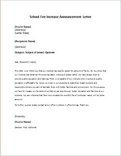 School Fee Increase Announcement Letter Cover Letter Sample, Cover Letter For Resume, Consent Letter, Donation Request Letters, Motivational Letter, Letter School, School Enrollment, Letter Templates Free, Whatsapp Profile Picture