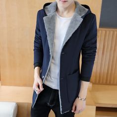 Manteau Long en Laine/ pour Hommes/ / / Automne Hiver Chaud d/écontract/é/ / / Slim Business Pardessus m/élange de Laine Vestes/ / / Manteau Masculin