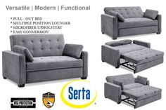 The Westport Fabric Sleeper Sofa In Charcoal Gray Is Sure To Be A Serta E Saving Upholstered Augustine Grey Sofa Sleeper The Traditional Couch Futon Is One Of Our Most Comfortable And