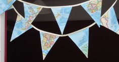 map fabric bunting nautical antique style by allthetrimmingsuk
