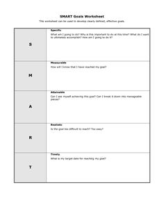 personal goal template