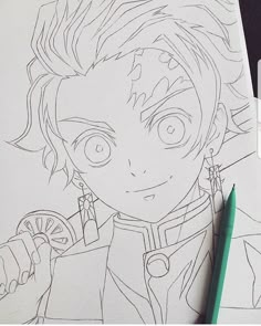 anime slayer demon sketch drawing manga demons boy
