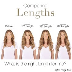 Chart Of The Diffe Lengths Clip In Hair Extensions 16 Inches 100 Human Hair Extensions Virgin Chinese Europe Russia India Brazilian Malaysia