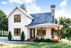 farmhouse modern loft cabin plan upstairs plans cottage exterior architecturaldesigns floor decor homes covered porch rustic couple sides