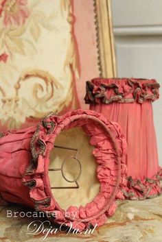 Petite French Vintage Chic Clip on Lamp Shade Blush Pink Dyed French Linen