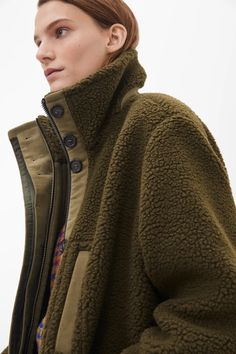 H.Wang Womens Hood Split Back Lamb Wool Casual Mid-Length Slim Fit Quilted Jacket
