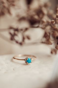 April Birthstone Turquoise 14k Rose Gold Ring Chevron Bridal Set 2pcs Vintage Inspired Ring Engagement Ring American Diamond Ring