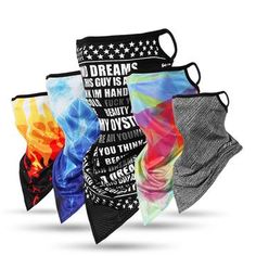 Unisex Triangle Scarf Bandana US Flag Bright Color Earloop Neck Gaiter Face Covering Outdoor Sports E