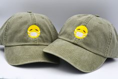 Custom Soft Baseball Cap Smiley Poop Face A Embroidery Dad Hats for Men /& Women
