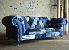 37 Best Patchwork Chesterfield Sofa Chairs Images On Pinterest Bespoke Navy Walton Patchwork Chesterfield Sofa Fabric Designs Upholstered