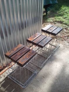 Vintage Metal Milk Crates Set With Canvas By LifeTreeDesignStudio Vintage Metal Milk Crates Set With Canvas By LifeTreeDesignStudio