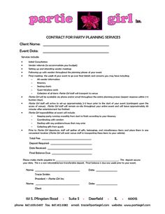event planner contract template