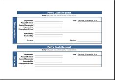petty cash request template