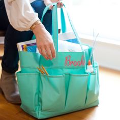 Beach Perfect for Game Day Monogrammed Tote Bag Clear Tote Bag Mint