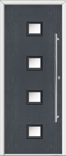 4 Square Glazed Composite Front Door black with a Side Light ... 4 Square Glazed Composite Front Door black with a Side Light ...