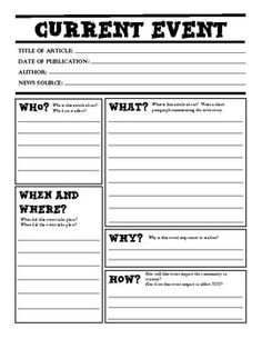 current event newspaper assignment what 39 s the scoop newspaper report template